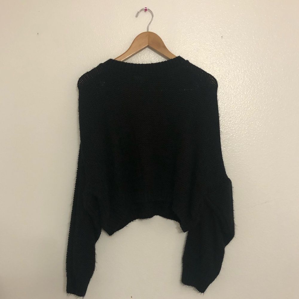 ASOS Oversized Crewneck Cropped Cable Knit Balloon Sleeve Sweater Size 10